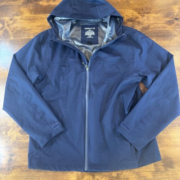Swiss+Tech Other - SWISSTECH MEN'S DARK BLUE RAIN/WEATHER COAT / SIZE Medium